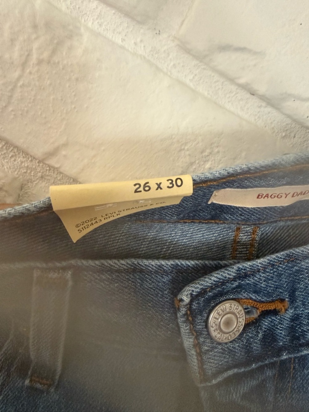 Levi's Baggy Dad Jeans in Heavy Check Wash - Picture 12 of 13